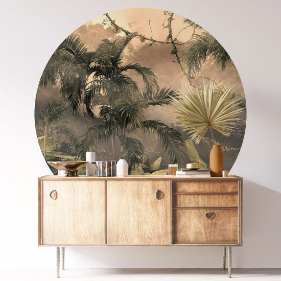 Round / Circle Wall Sticker - Tropical Forest