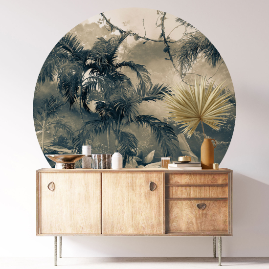 Round / Circle Wall Sticker - Tropical Forest