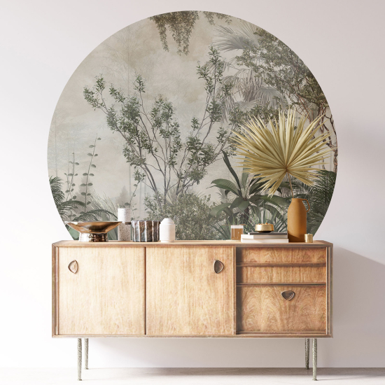 Round / Circle Wall Sticker - Tropical Forest