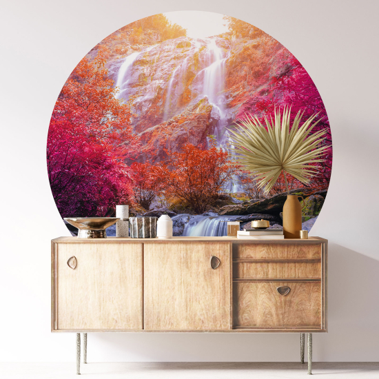 Round / Circle Wall Sticker - Waterfall