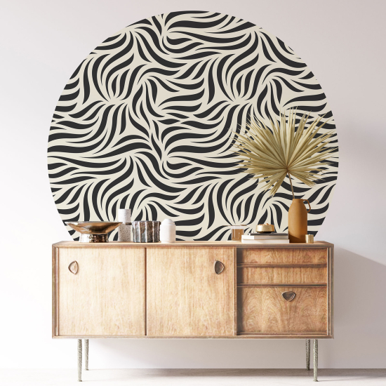 Round / Circle Wall Sticker - Zebra pattern