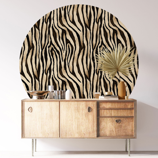 Round / Circle Wall Sticker - Zebra pattern