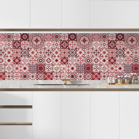 Self Adhesive Kitchen Splashback - Cement tile effect