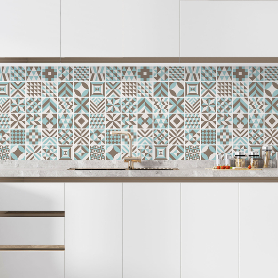 Self Adhesive Kitchen Splashback - Cement tile effect