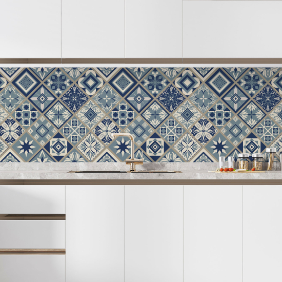 Self Adhesive Kitchen Splashback - Cement tile effect