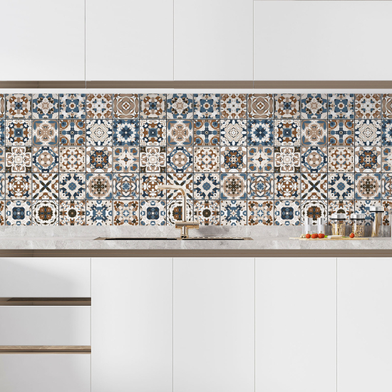 Self Adhesive Kitchen Splashback - Cement tile effect