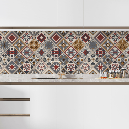 Self Adhesive Kitchen Splashback - Cement tile effect