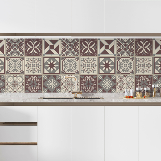 Self Adhesive Kitchen Splashback - Cement tile effect