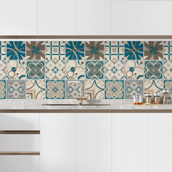 Self Adhesive Kitchen Splashback - Cement tile effect