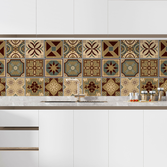 Self Adhesive Kitchen Splashback - Cement tile effect