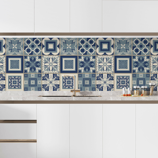 Self Adhesive Kitchen Splashback - Cement tile effect