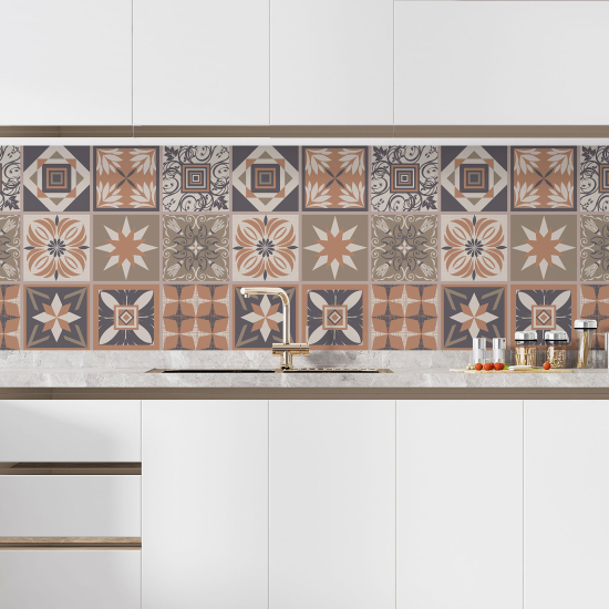 Self Adhesive Kitchen Splashback - Cement tile effect