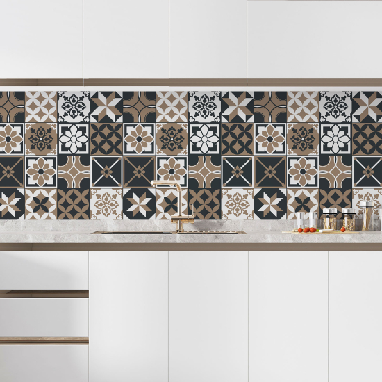 Self Adhesive Kitchen Splashback - Cement tile effect