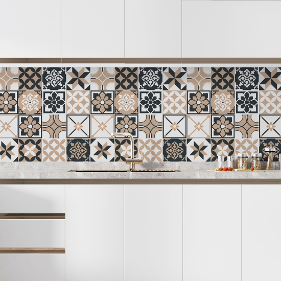 Self Adhesive Kitchen Splashback - Cement tile effect