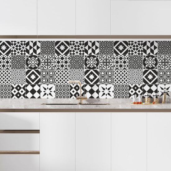 Self Adhesive Kitchen Splashback - Cement tile effect