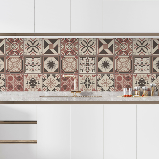 Self Adhesive Kitchen Splashback - Cement tile effect