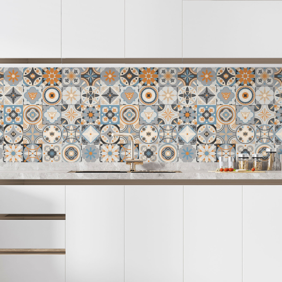 Self Adhesive Kitchen Splashback - Cement tile effect