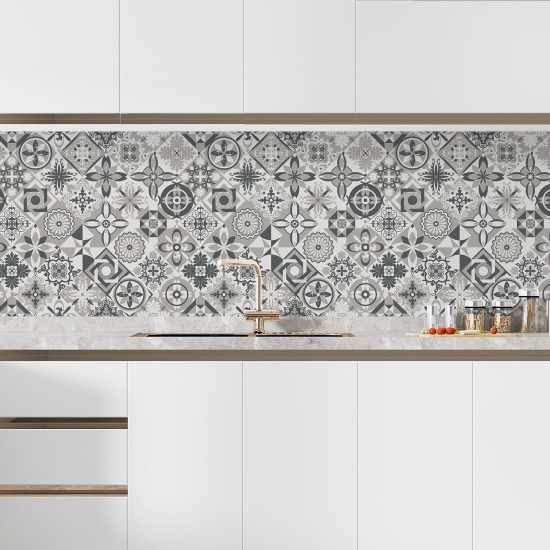 Self Adhesive Kitchen Splashback - Cement tile effect