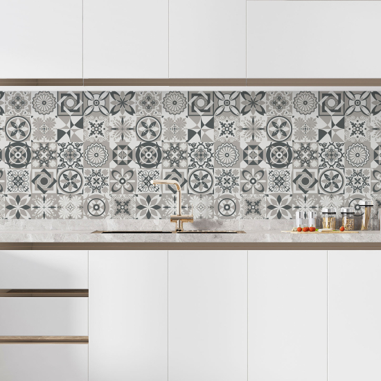 Self Adhesive Kitchen Splashback - Cement tile effect