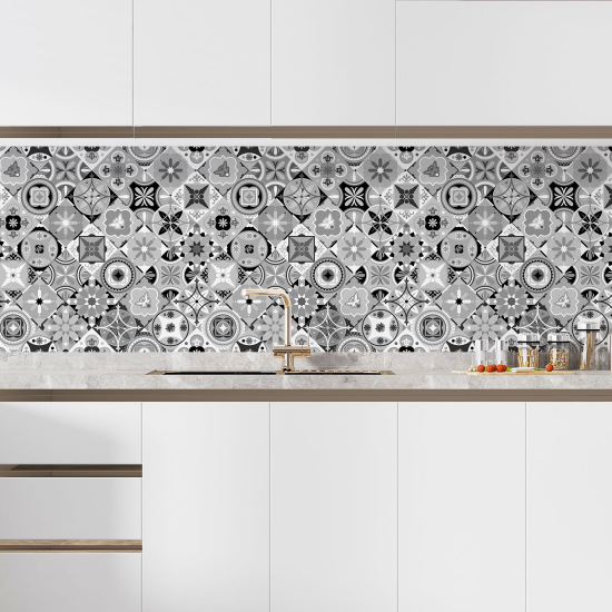 Self Adhesive Kitchen Splashback - Cement tile effect