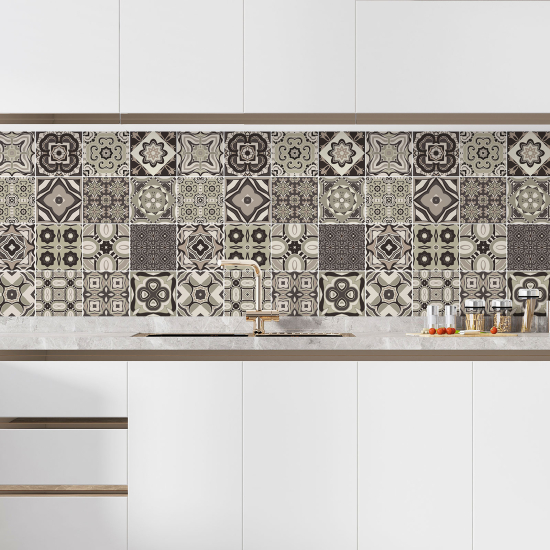 Self Adhesive Kitchen Splashback - Cement tile effect