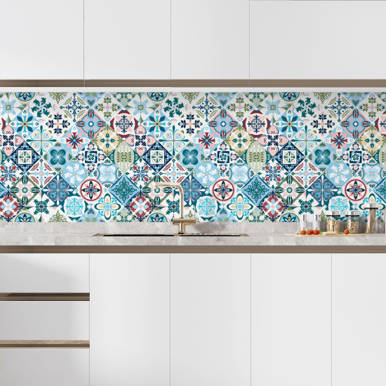 Self Adhesive Kitchen Splashback - Cement tile effect