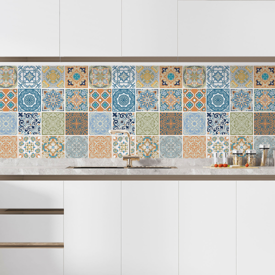 Self Adhesive Kitchen Splashback - Cement tile effect