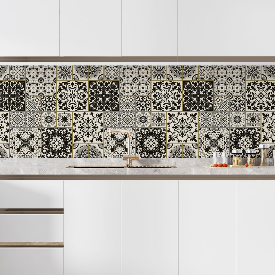 Self Adhesive Kitchen Splashback - Cement tile effect