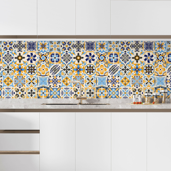 Self Adhesive Kitchen Splashback - Cement tile effect