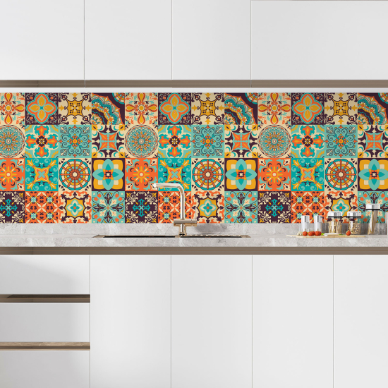 Self Adhesive Kitchen Splashback - Cement tile effect