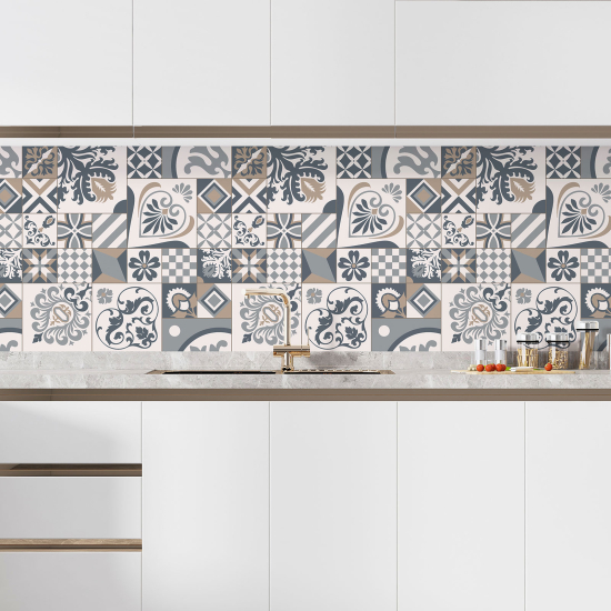 Self Adhesive Kitchen Splashback - Cement tile effect