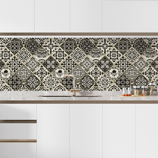 Self Adhesive Kitchen Splashback - Cement tile effect