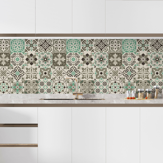 Self Adhesive Kitchen Splashback - Cement tile effect