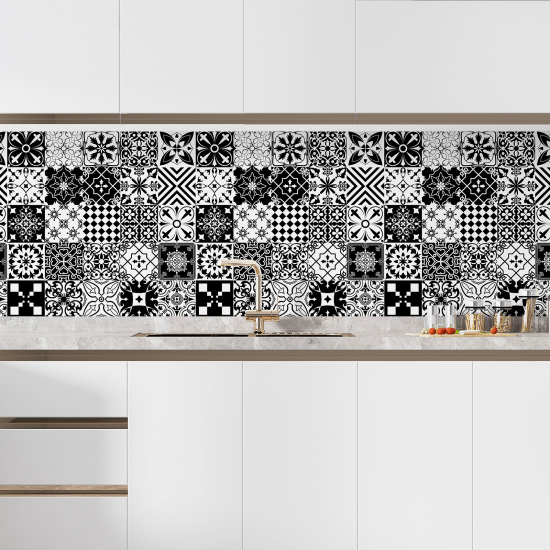 Self Adhesive Kitchen Splashback - Cement tile effect