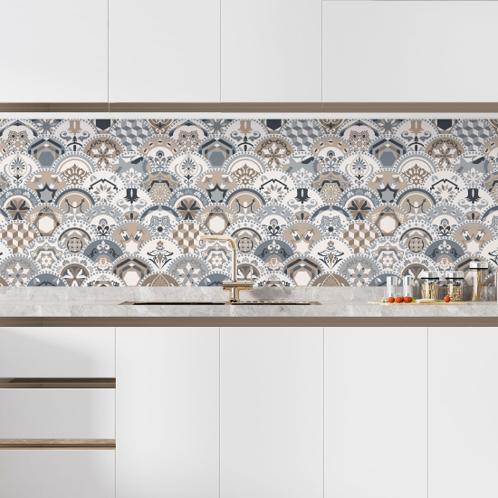 Self Adhesive Kitchen Splashback - Cement tile effect