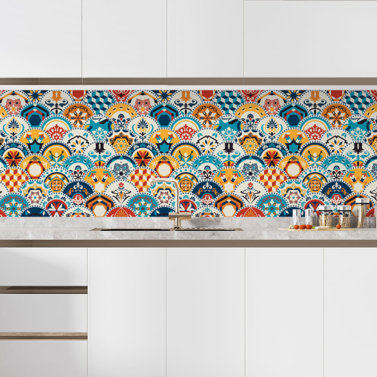 Self Adhesive Kitchen Splashback - Cement tile effect