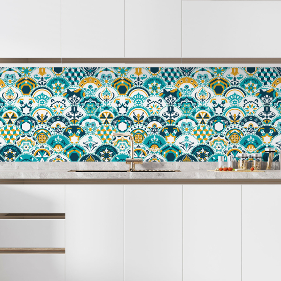 Self Adhesive Kitchen Splashback - Cement tile effect