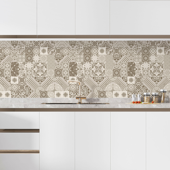 Self Adhesive Kitchen Splashback - Cement tile effect