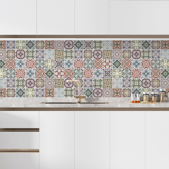 Self Adhesive Kitchen Splashback - Cement tile effect