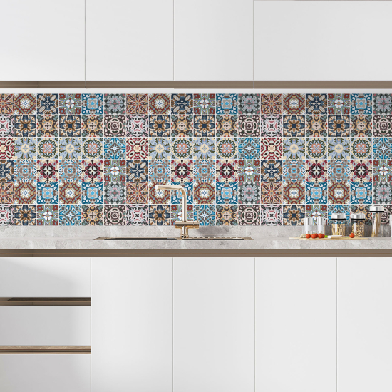 Self Adhesive Kitchen Splashback - Cement tile effect