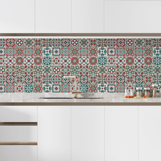 Self Adhesive Kitchen Splashback - Cement tile effect