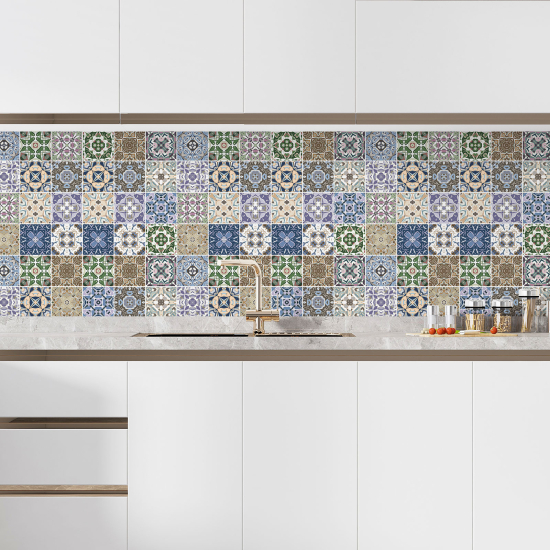 Self Adhesive Kitchen Splashback - Cement tile effect