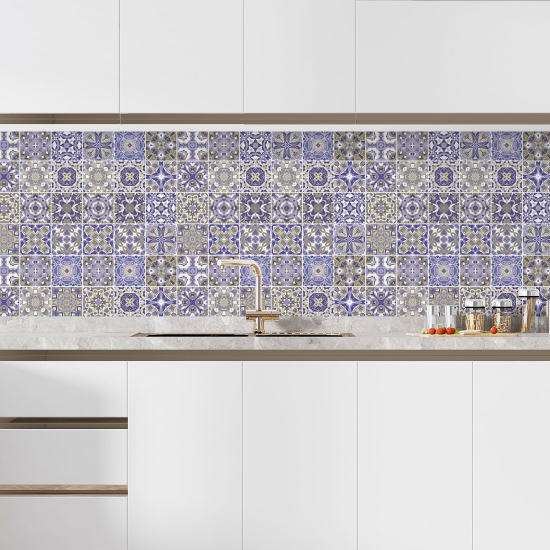 Self Adhesive Kitchen Splashback - Cement tile effect