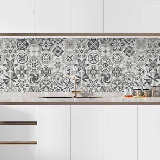 Self Adhesive Kitchen Splashback - Cement tile effect