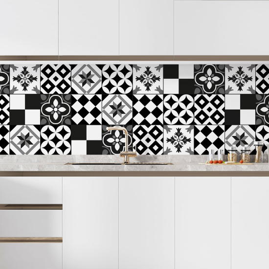 Self Adhesive Kitchen Splashback - Cement tile effect