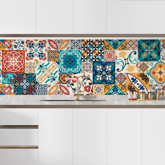 Self Adhesive Kitchen Splashback - Cement tile effect