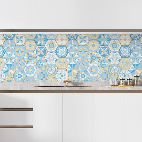 Self Adhesive Kitchen Splashback - Cement tile effect