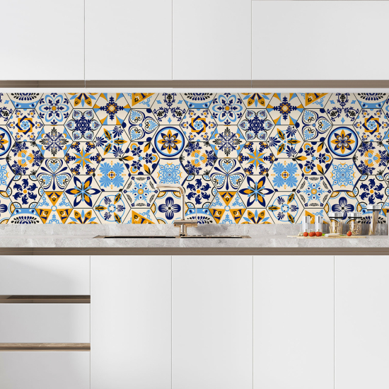 Self Adhesive Kitchen Splashback - Cement tile effect