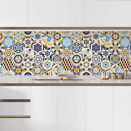 Self Adhesive Kitchen Splashback - Cement tile effect