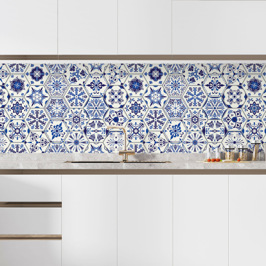 Self Adhesive Kitchen Splashback - Cement tile effect